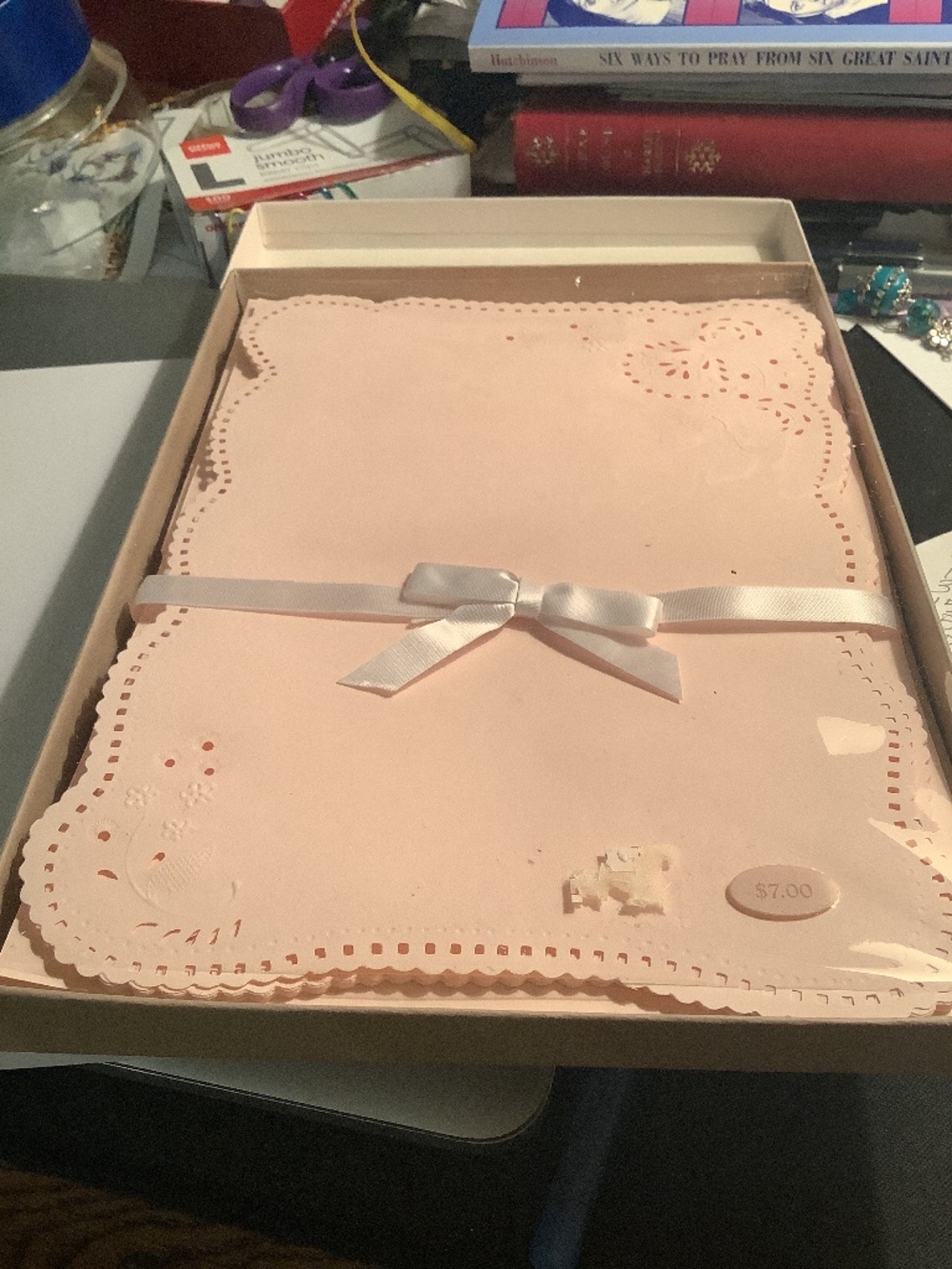 Hallmark 20th Century Stationary Embossed, Perforated Scalloped Edges in Box